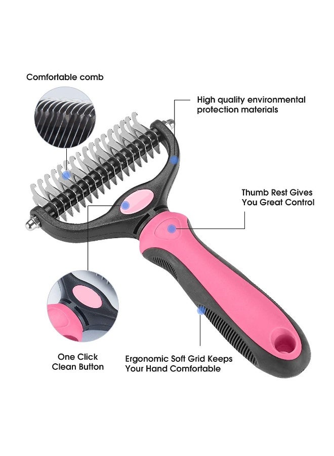 Pet Grooming Rake - Double-Sided Deshedding Dematting Tool, Undercoat Rake for Dogs & Cats, Extra-Wide Dog Grooming Brush & Deshedder Comb for Long Hair, Reduces Shedding 95% - Image 2